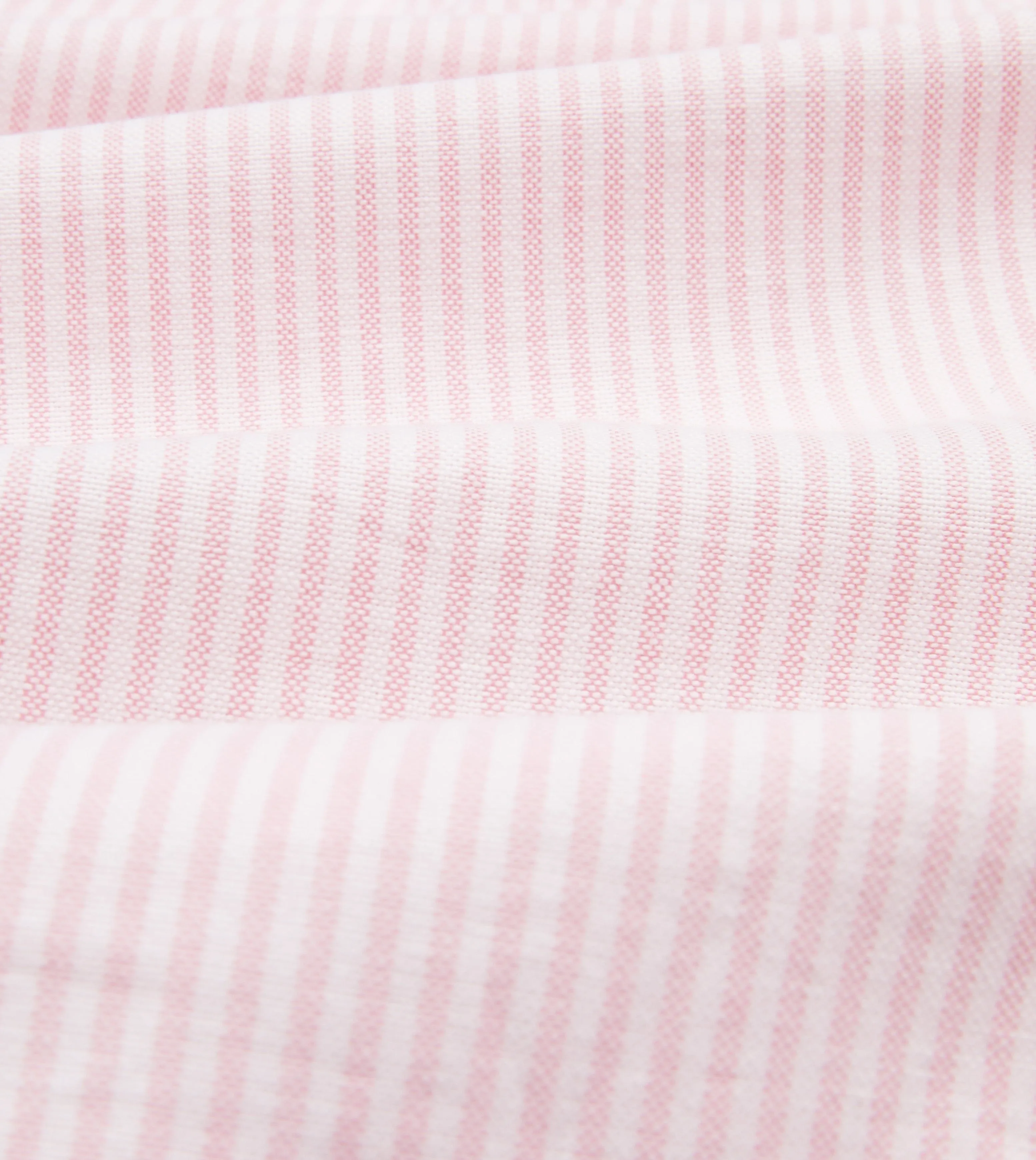 Anniversary Celebration Pale Pink Ticking Stripe Cotton Oxford Cloth Button-Down Shirt