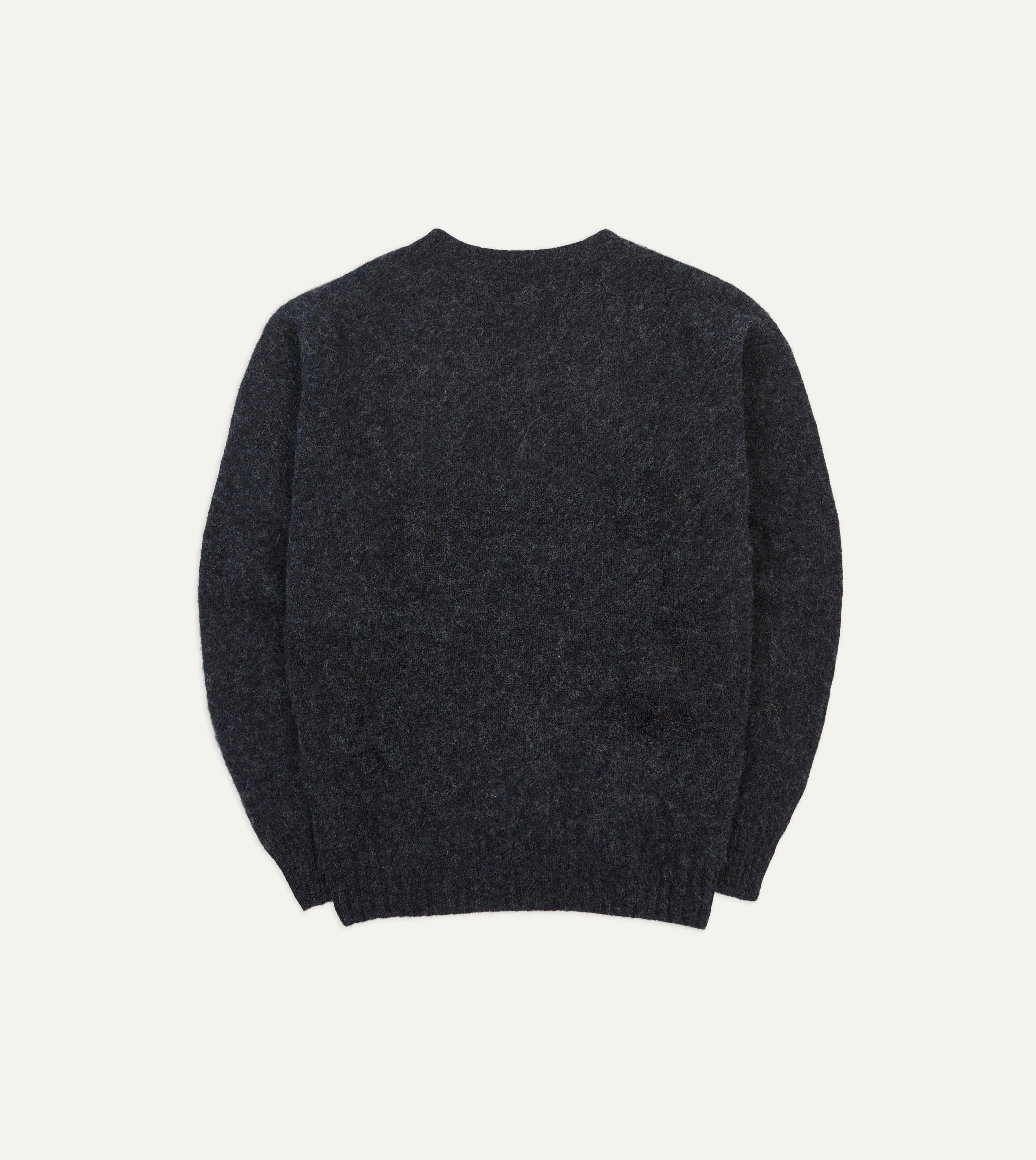 AntiPilling Surface HighElasticity Fiber Dark Grey Brushed Shetland Crew Neck Jumper