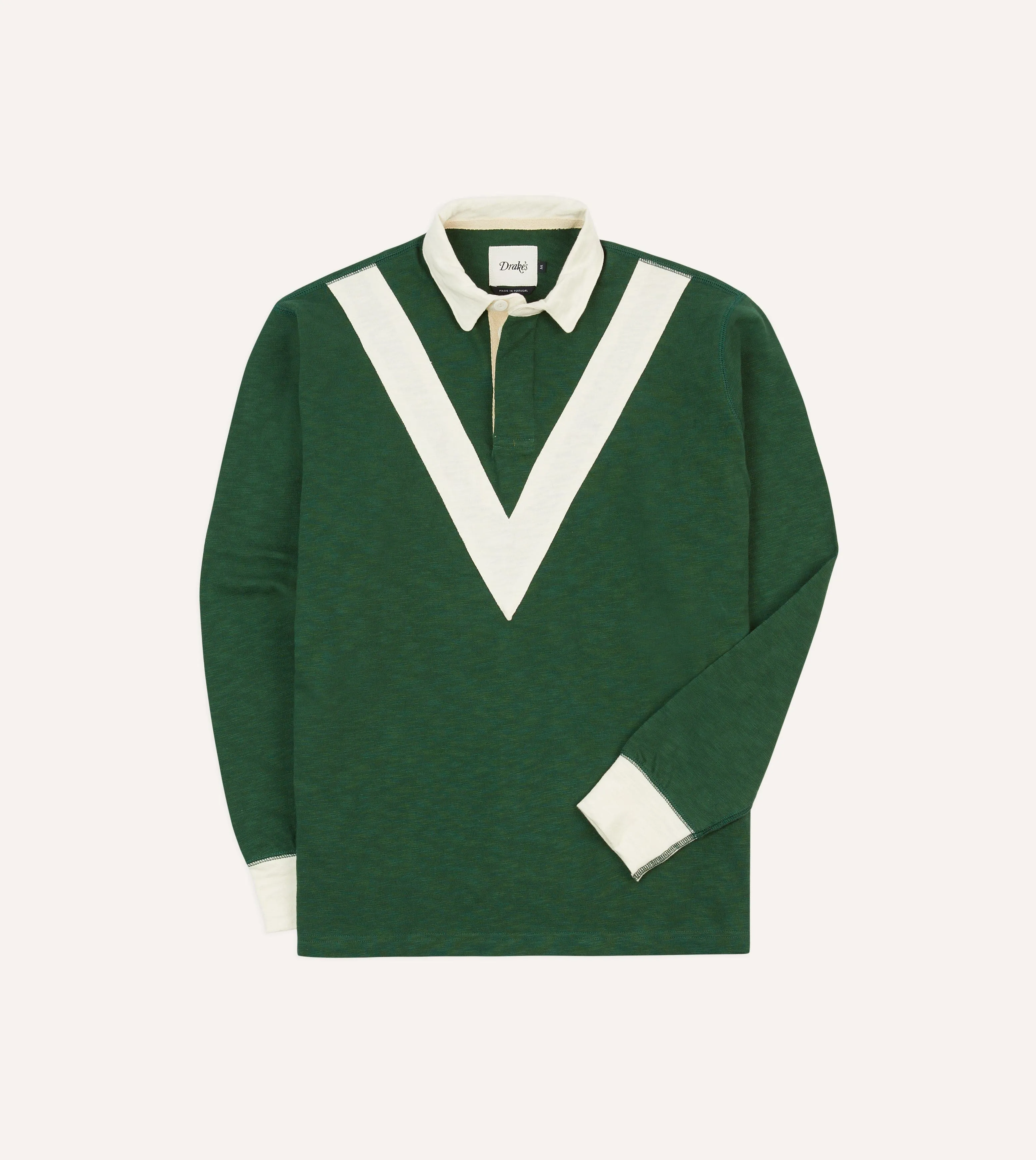 Lounge Wear Green and Ecru Chevron Flam?? Cotton Rugby Shirt