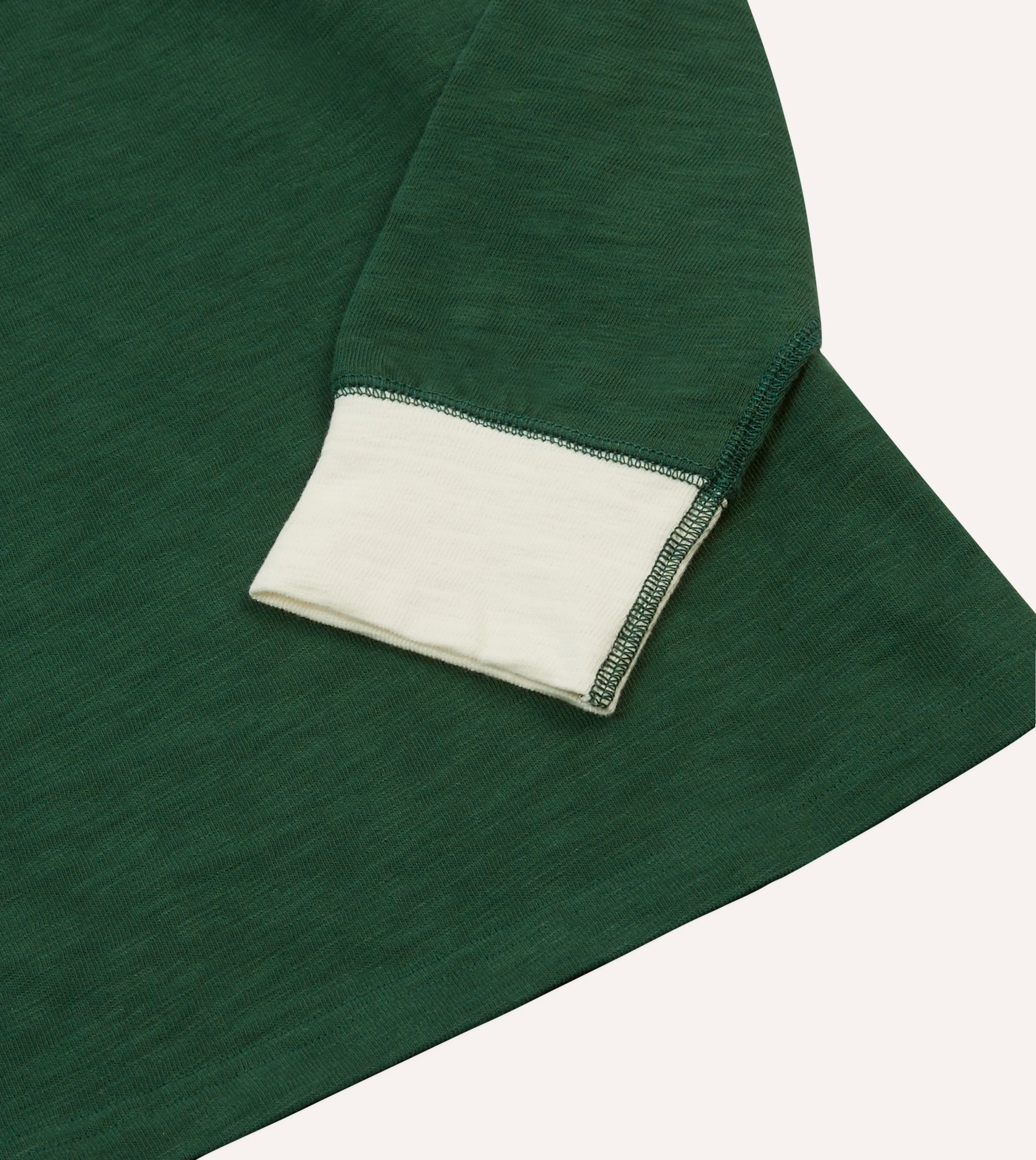 Green and Ecru Chevron Flam?? Cotton Rugby Shirt Youthful Appeal Summer Vibes