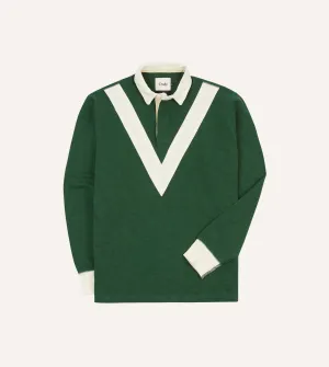 Lounge Wear Green and Ecru Chevron Flam?? Cotton Rugby Shirt