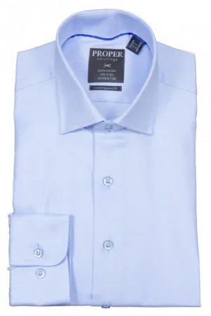 Durable Button Closures PROPER SHIRTINGS BLUE CONTEMPORARY FIT REGULAR CUFF P205ET0R-BLU