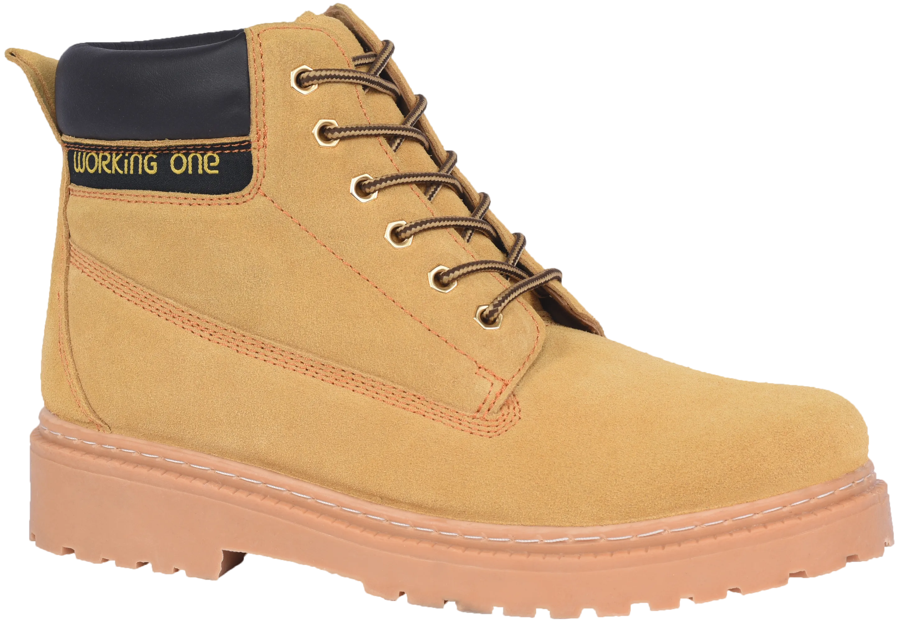 Quick Drying Cold Climate Golden Tan Suede Leather Work Boots