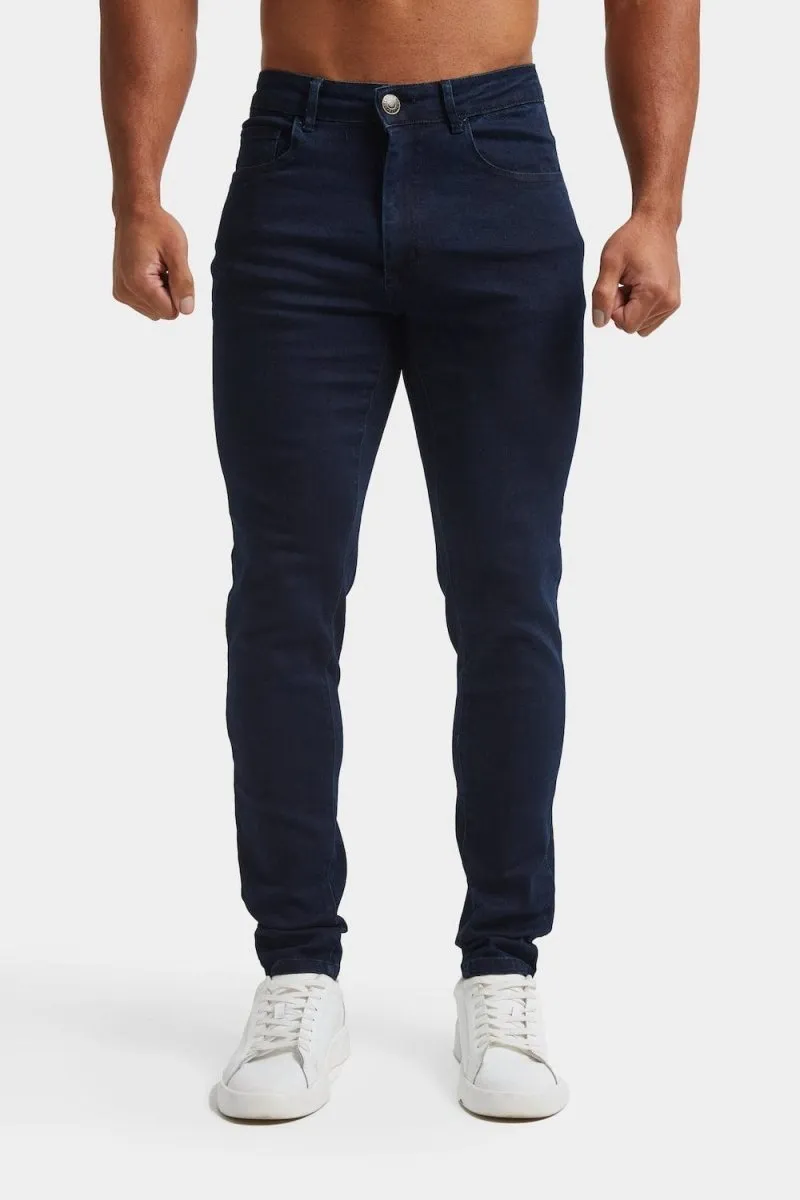 Smart Casual Neutral Base Comfort Athletic Fit Jeans in Indigo