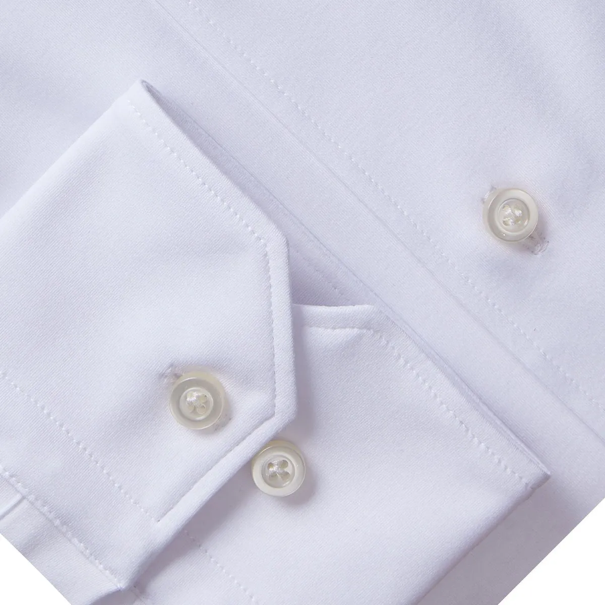 NonChafingEdges Washable fabric Stretch Knit Shirt - White