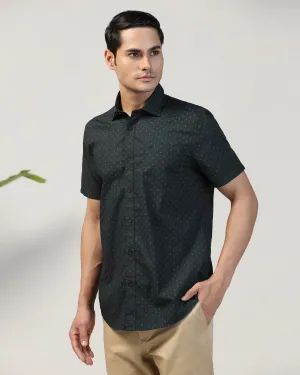 Casual Half Sleeve Teal Printed Shirt - Arwen Effortless Style