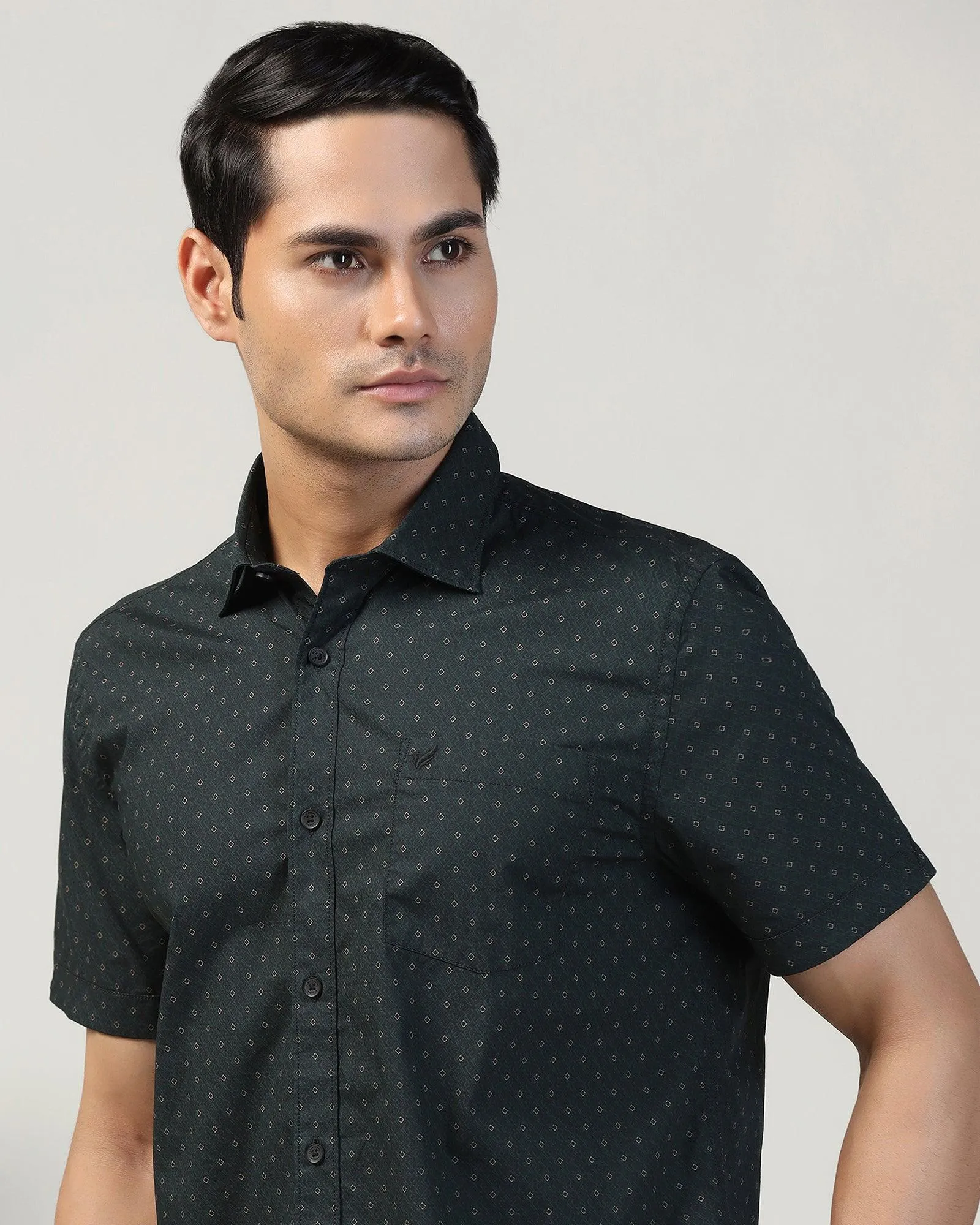 Beach Attire Casual Half Sleeve Teal Printed Shirt - Arwen