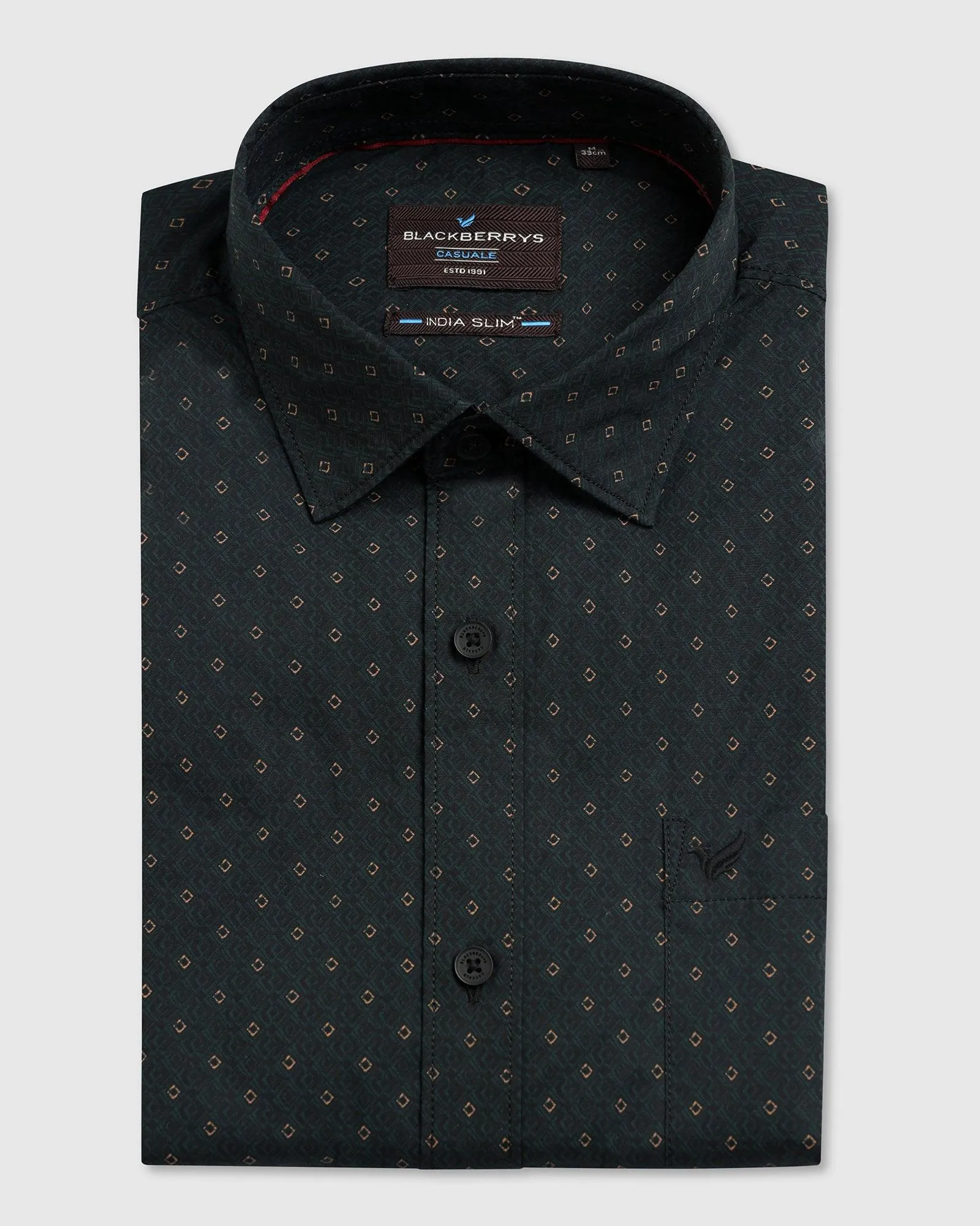 Casual Half Sleeve Teal Printed Shirt - Arwen formal dinner
