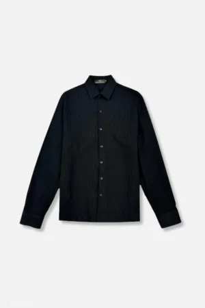 Fearless Mode BreathableLining Dash Seersucker Long Sleeve Button Up