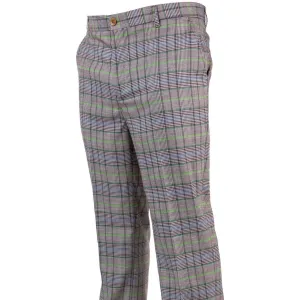 Tailored Silhouette Prestige Brown Blue Green Plaid Pants