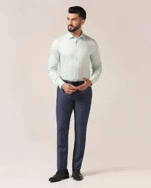 Slim Fit B-91 Formal Blue Textured Trouser - Steed RuggedDurability