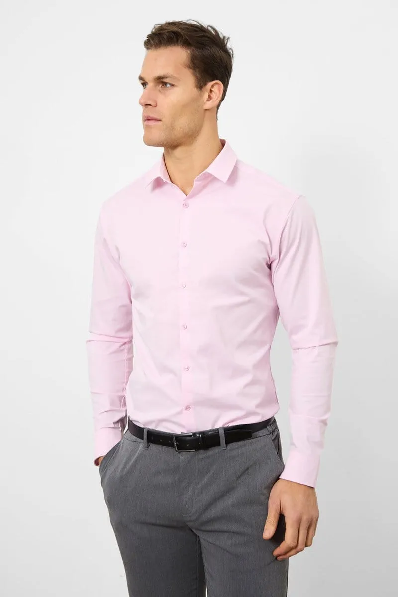 Sports Ready Athletic Fit Dress Shirt in Pink
