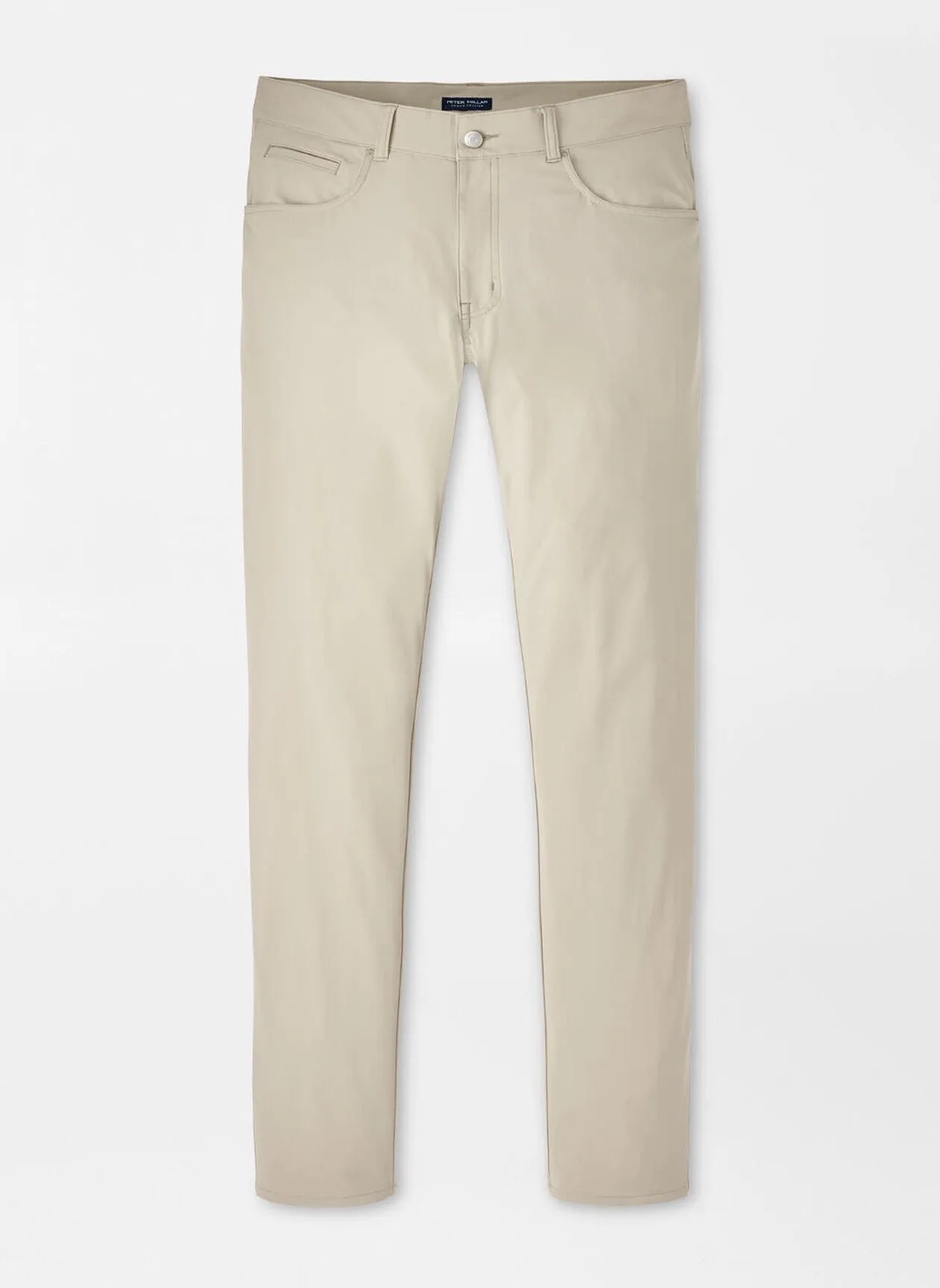 Peter Millar Bingham Performance Five-Pocket Pant in Khaki Eco Dye Process Low Rise Fit