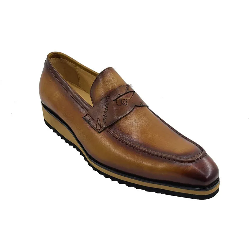 Carrucci Cognac Signature Casual Loafer Casual Slip-on Design Heritage Vibe