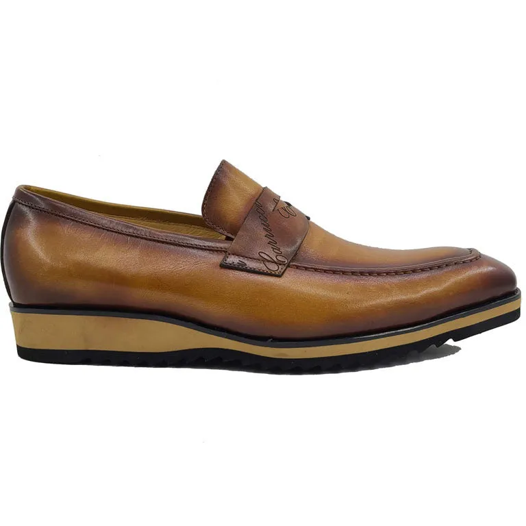 Carrucci Cognac Signature Casual Loafer Relaxed Walking Shoes Work