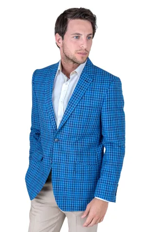 DARBY BLUE GINGHAM BLAZER Heavyweight Warmth
