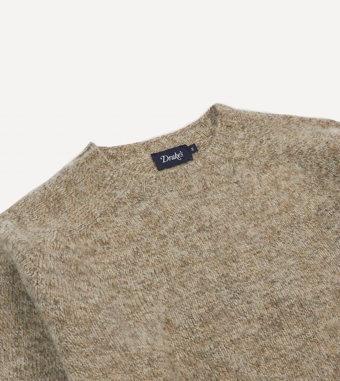 slow life SmoothEdging Camel Brushed Shetland Crew Neck Jumper