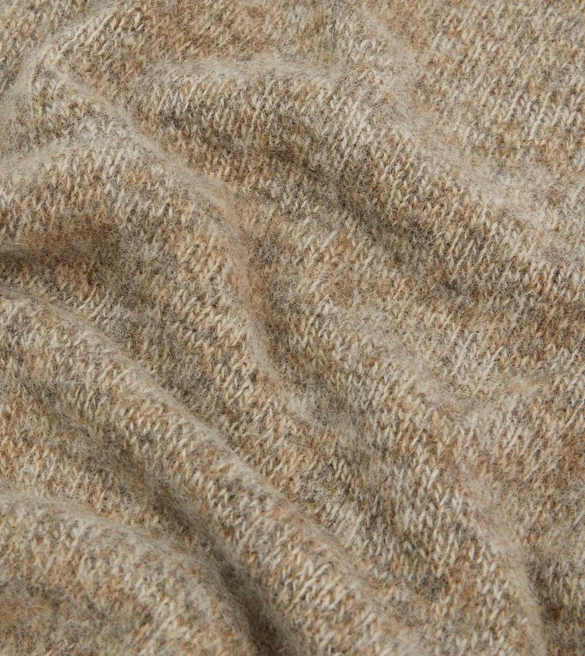 FrictionReducing Lining Camel Brushed Shetland Crew Neck Jumper
