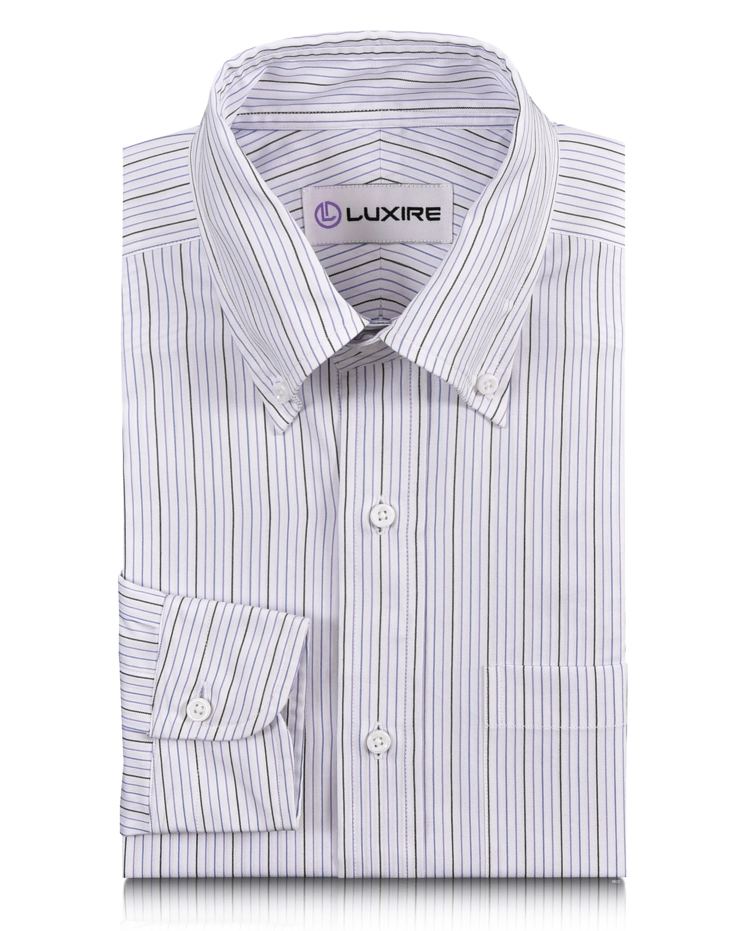 Monti Black Blue Pinstripes Shirt Pocket Detailing