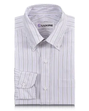 Monti Black Blue Pinstripes Shirt Pocket Detailing