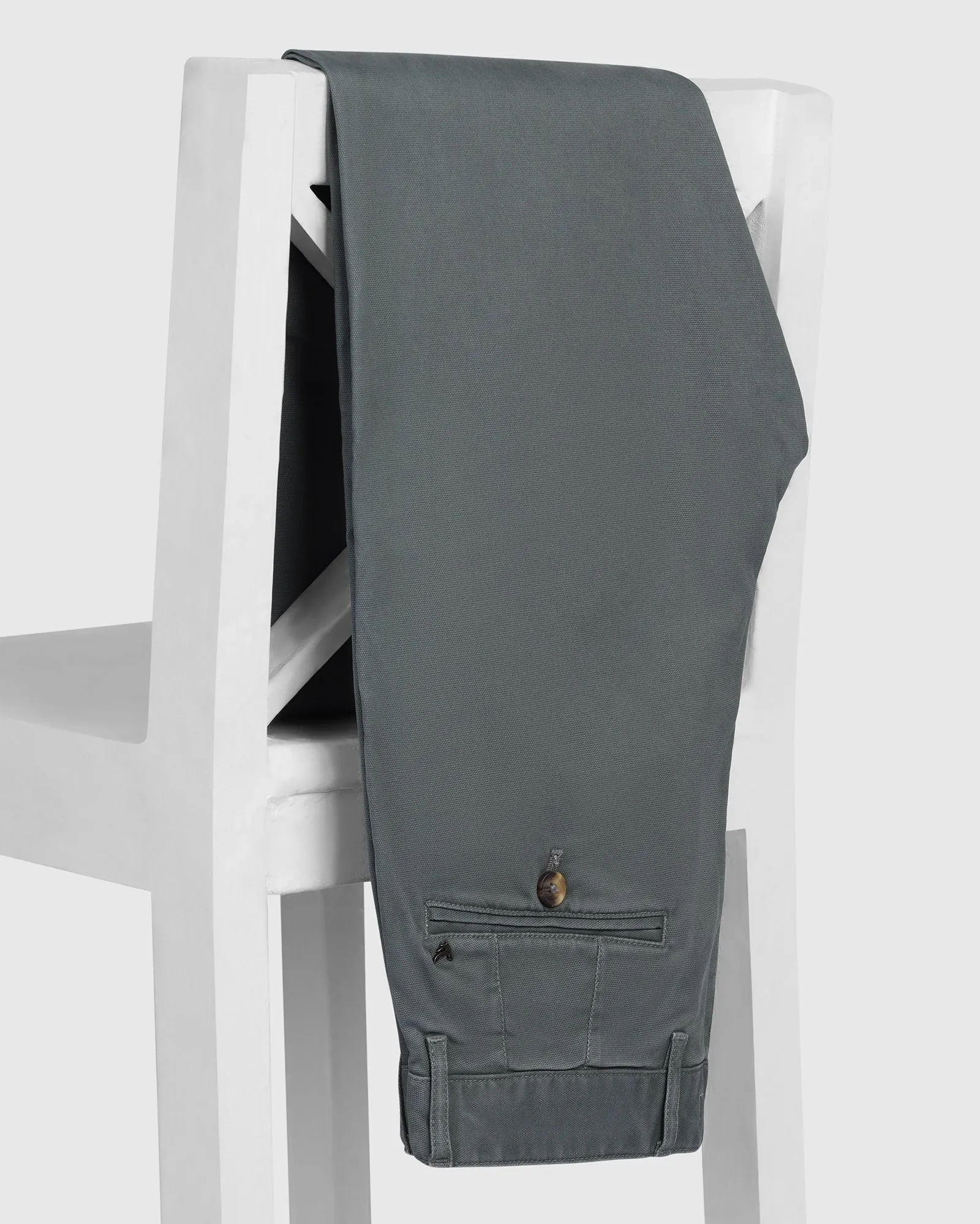 Olive Textured Khakis - Kary Minimal Waist