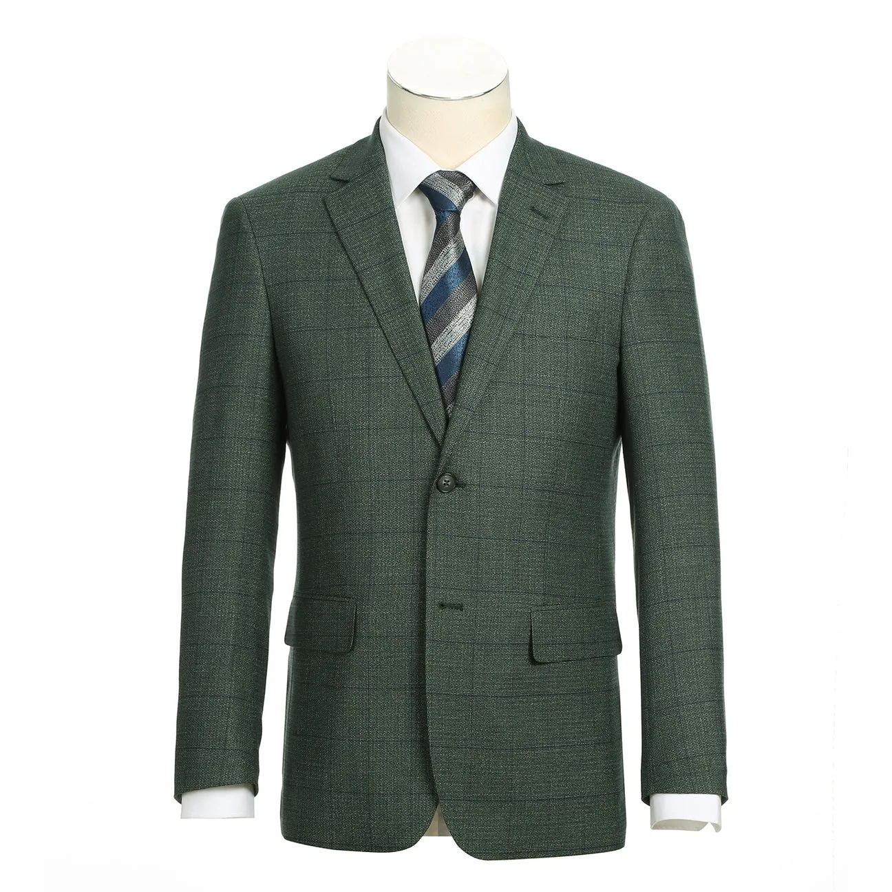 Alessandro Vitello by Renoir New Slim Fit Green Blazer 294-36 Winter Layering Piece Zip Pockets