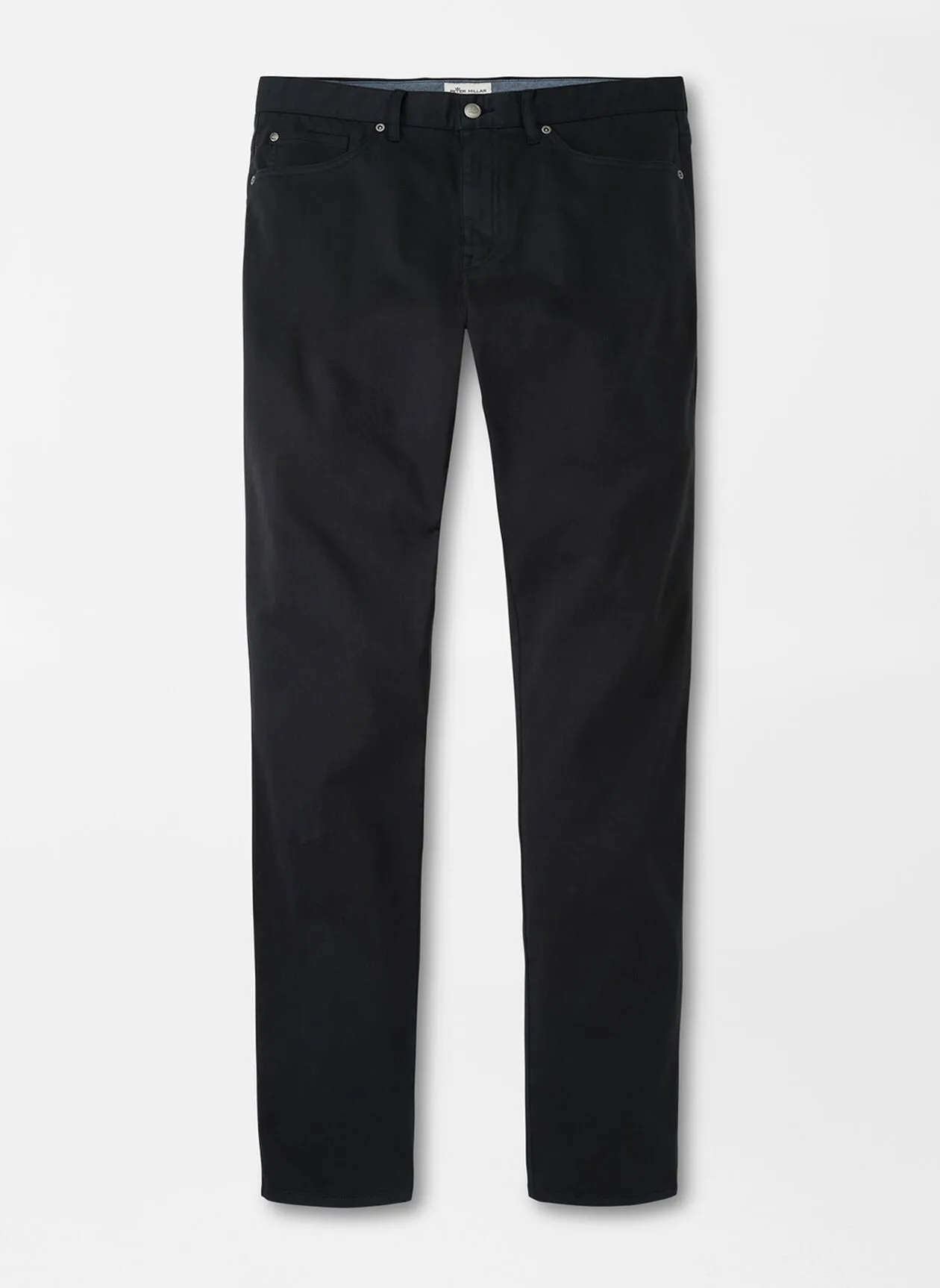 Peter Millar Ultimate Sateen Five-Pocket Pant in Black Anti Pilling Treatment