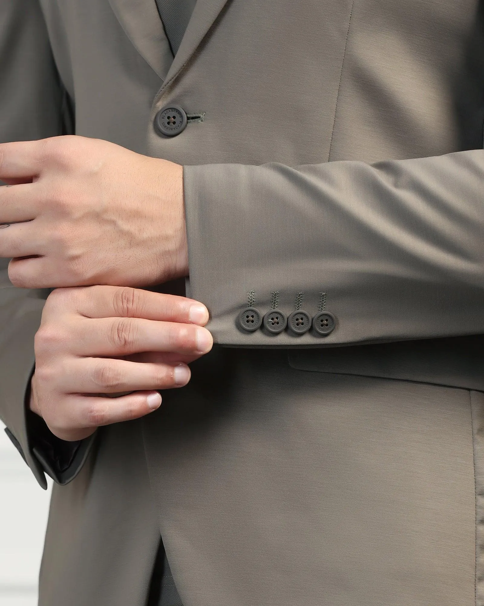 TechPro Formal Khaki Solid Blazer - Mustang Light Protection Noise Reduction Design