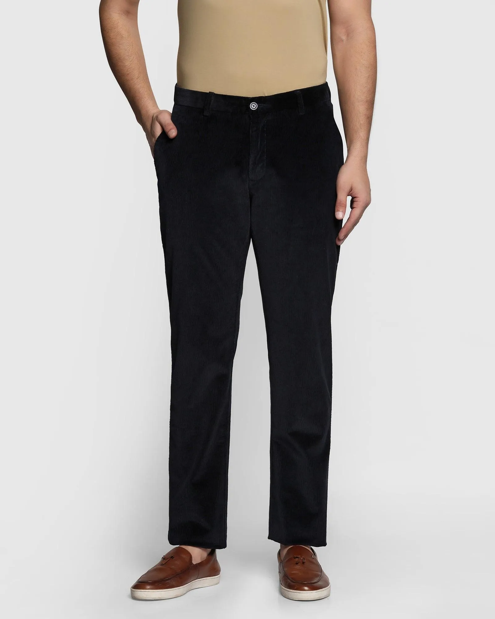 Slim Comfort B-95 Casual Black Textured Khakis - Altos Fashion Staple Smooth Fabric