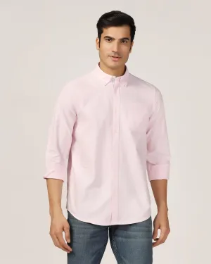 Durable Thread Construction Wrinkle Free Care Casual Pink Solid Shirt - Molly