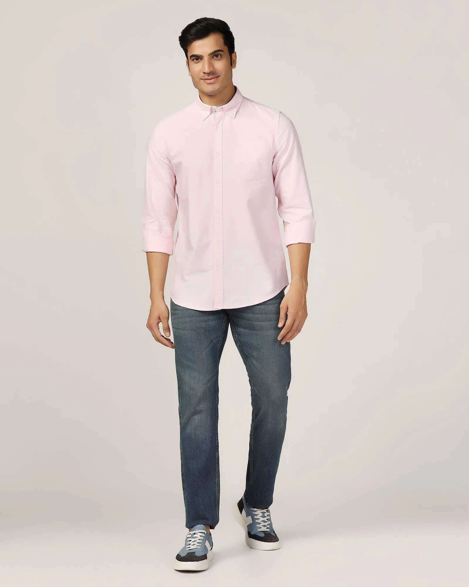 Tailored Fit Casual Pink Solid Shirt - Molly