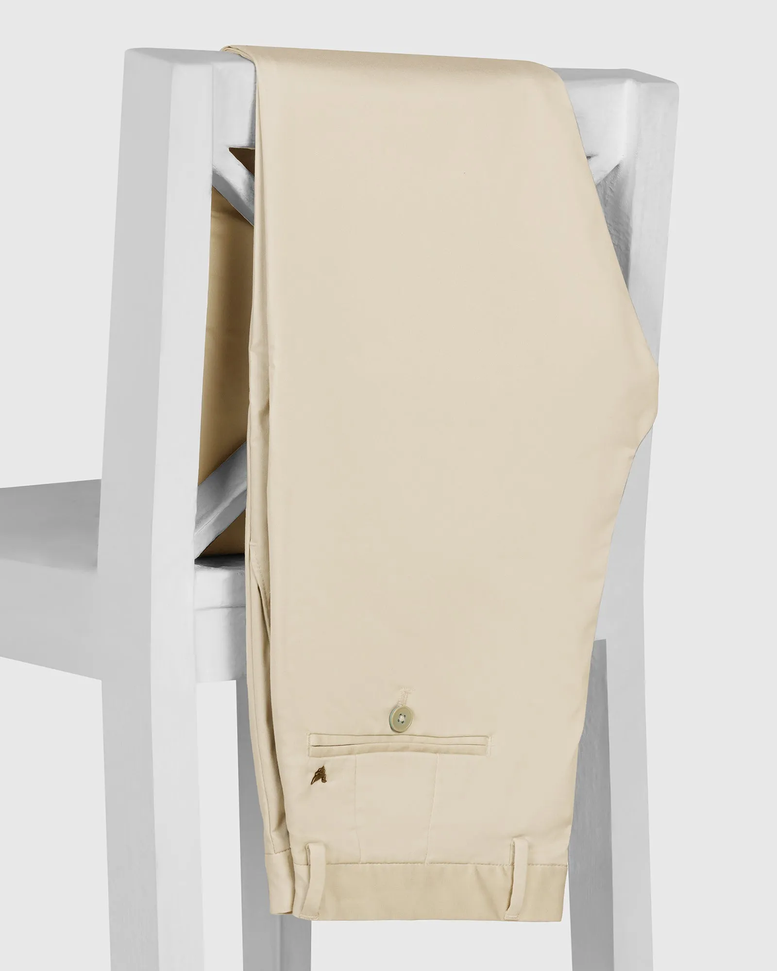 Temp Tech Slim Fit B-91 Casual Beige Solid Khakis - Peter Fit Flex Non Restrictive Fit