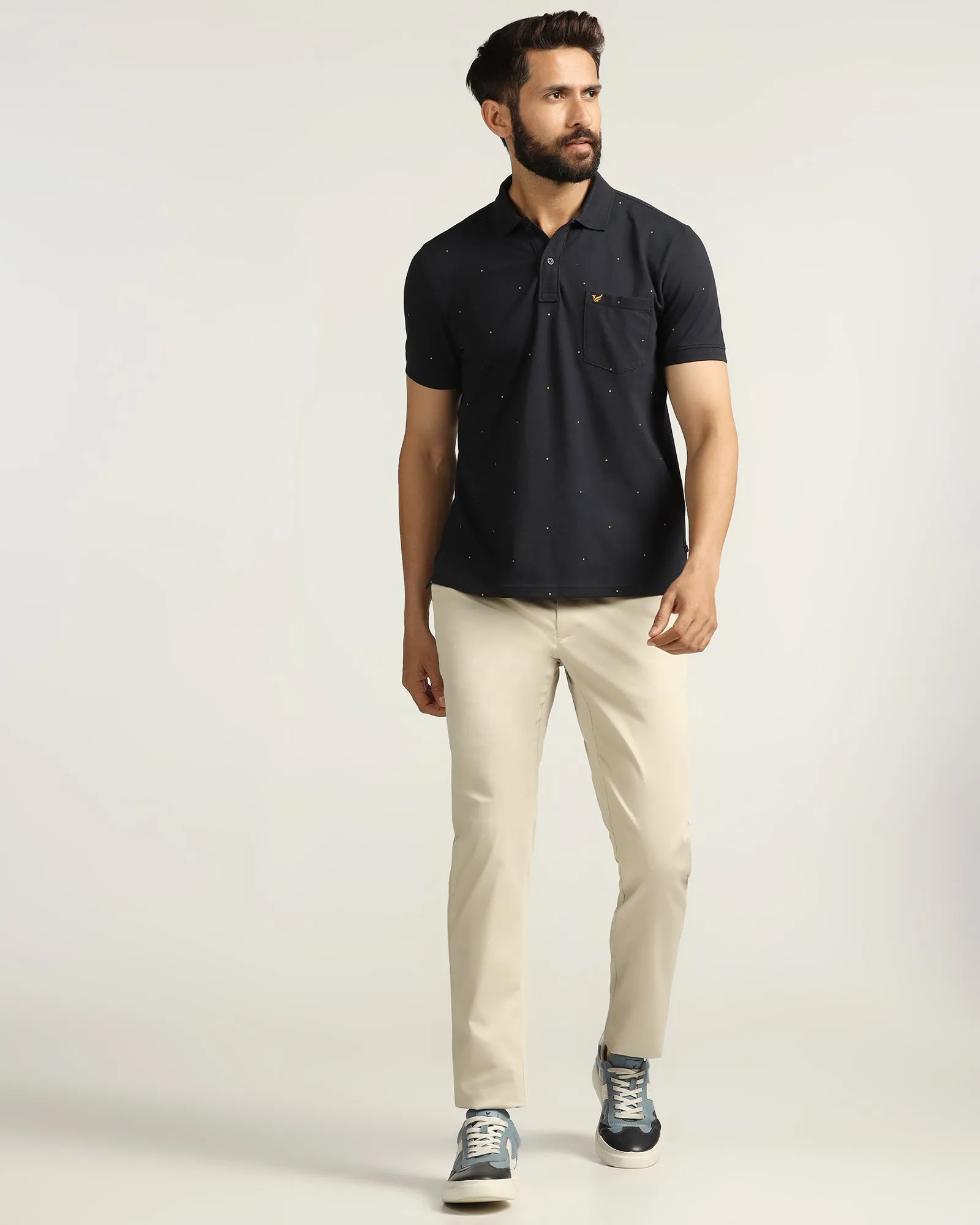 Temp Tech Slim Fit B-91 Casual Beige Solid Khakis - Peter Cozy Stretch Fit Chill Style