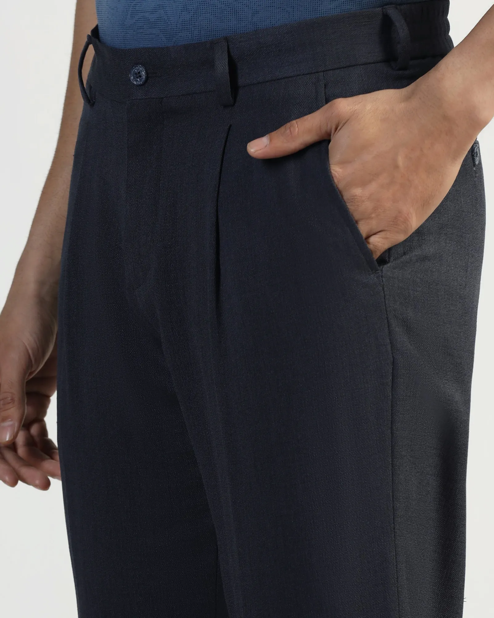 Sneaker Fit Navy Solid Pant - Icon Anti Chafe Lining