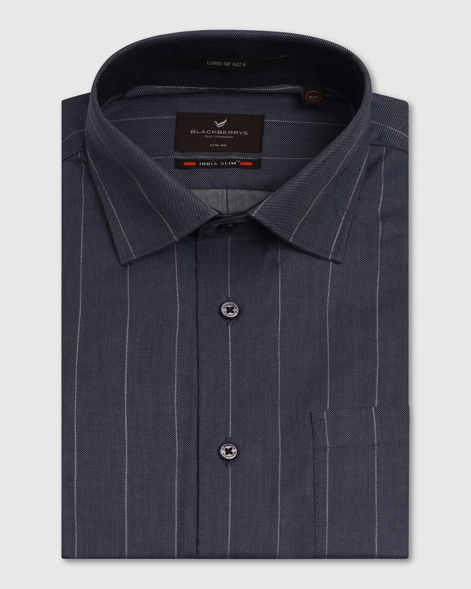 Formal Navy Stripe Shirt - Orbit Classic Color