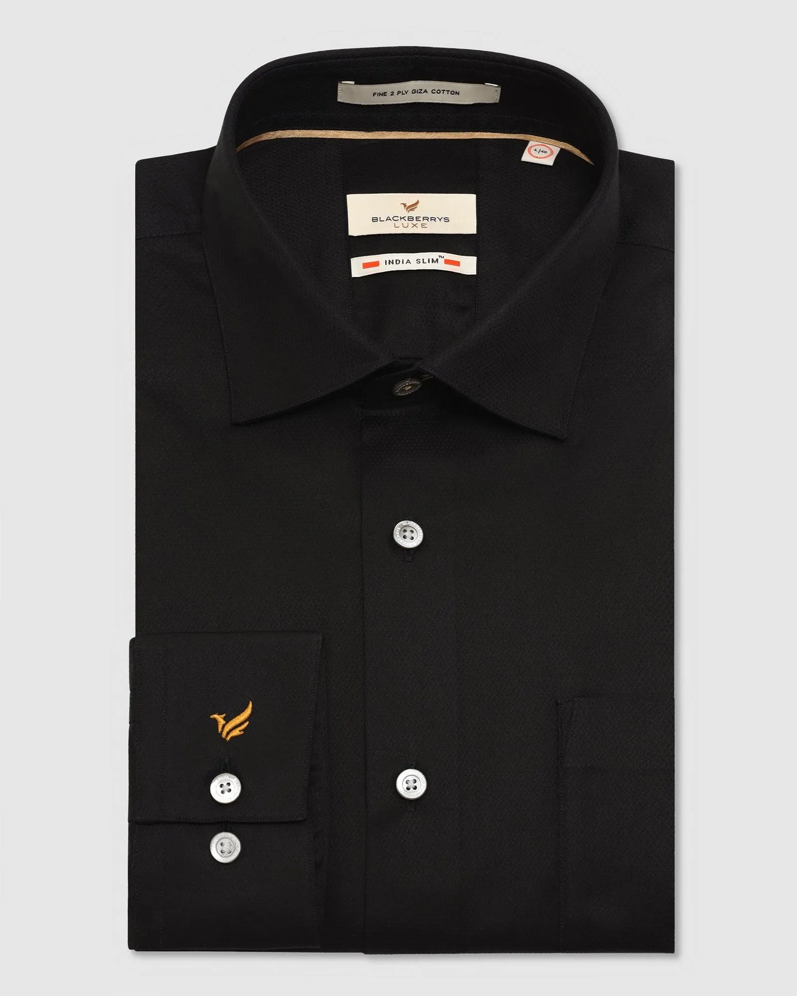 Luxe Formal Black Solid Shirt - Wonder Neutral Tones