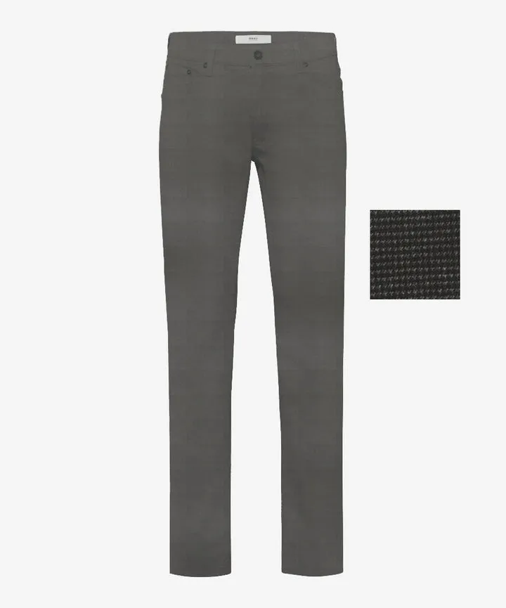 Brax Chuck J Hi Flex Printed 5 Pocket Pant in Dark Grey Easy Travel