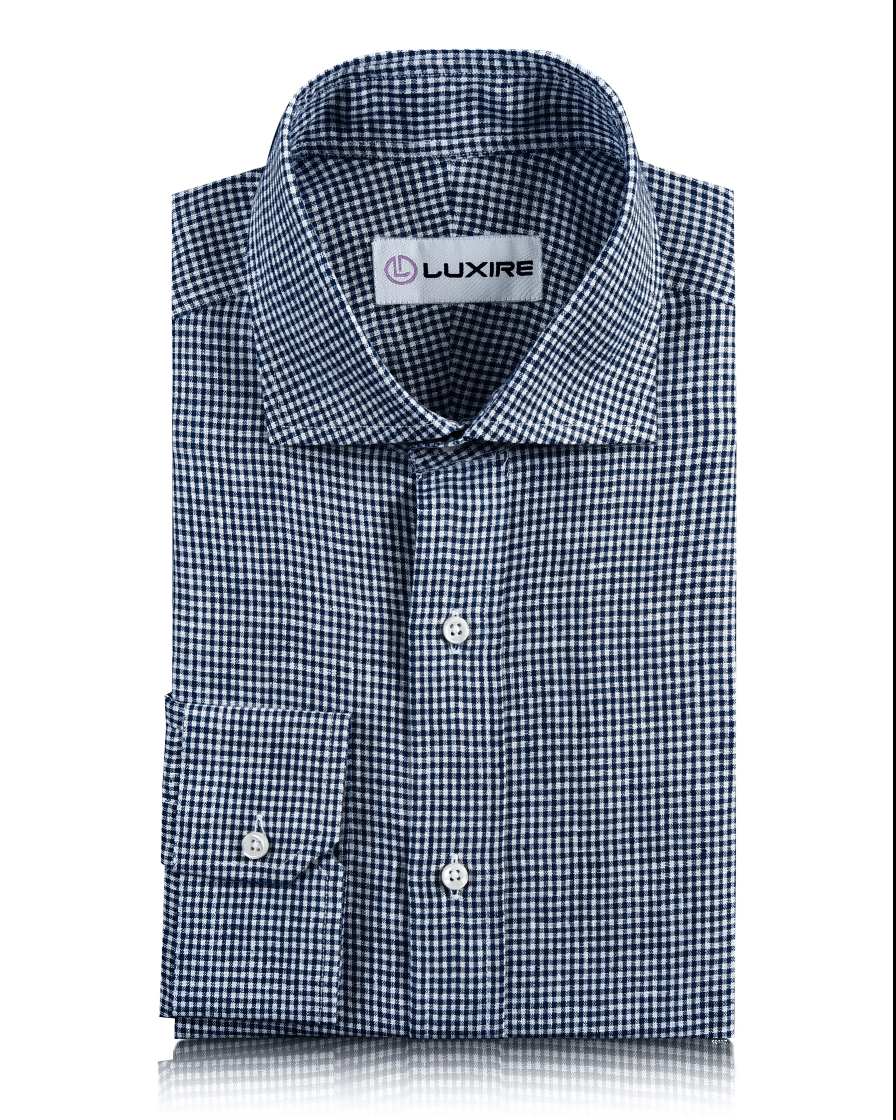 Active Look Blue White Gingham Linen Shirt