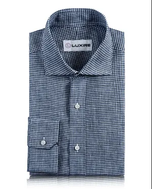 Active Look Blue White Gingham Linen Shirt