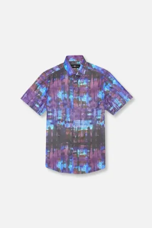 DiAngelo Short Sleeve Button Down Collapsible Hood