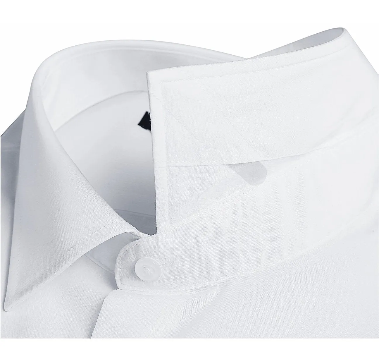 Work Appropriate VERNO White Classic/Regular Fit Long Sleeve Spread Collar Dress Shirt TC01