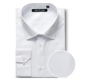 VERNO White Classic/Regular Fit Long Sleeve Spread Collar Dress Shirt TC01 Fashion staples Gym Appropriate