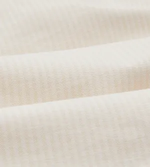 Cream Ticking Stripe Cotton Oxford Cloth Button-Down Shirt Pocket Detail Ventilated Back Panel