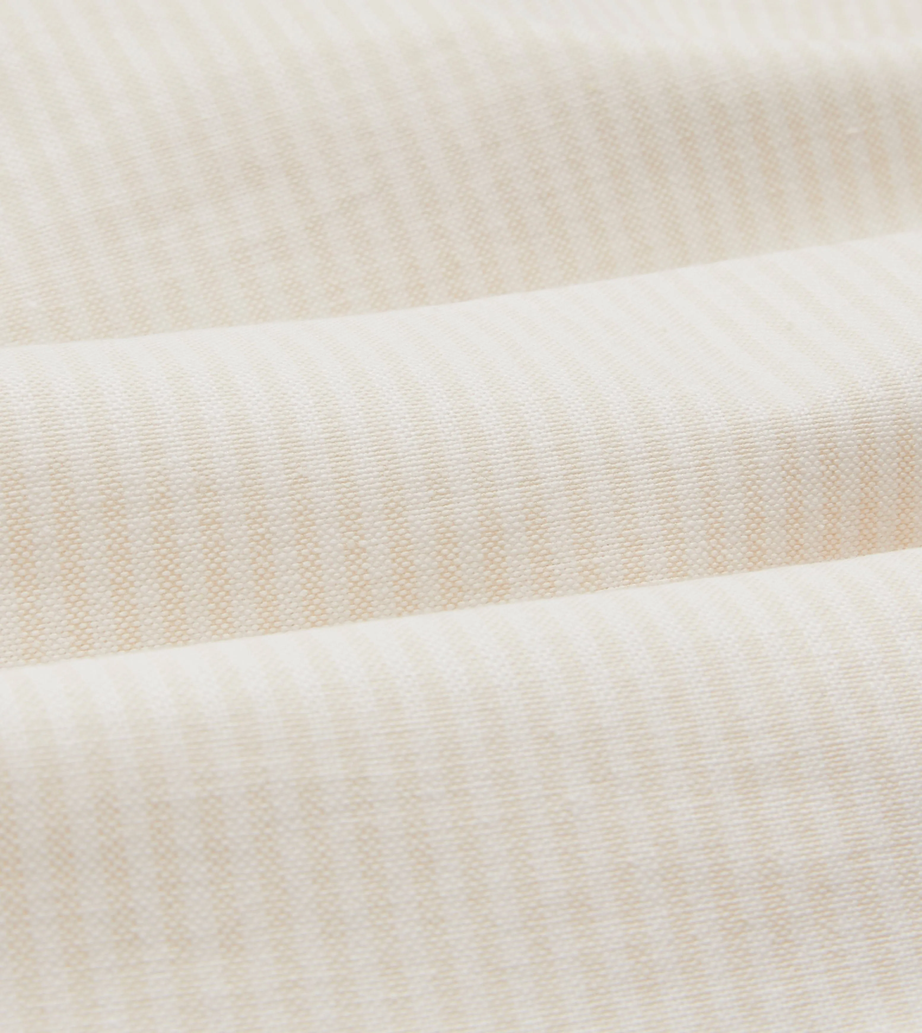 Cream Ticking Stripe Cotton Oxford Cloth Button-Down Shirt Pocket Detail Ventilated Back Panel