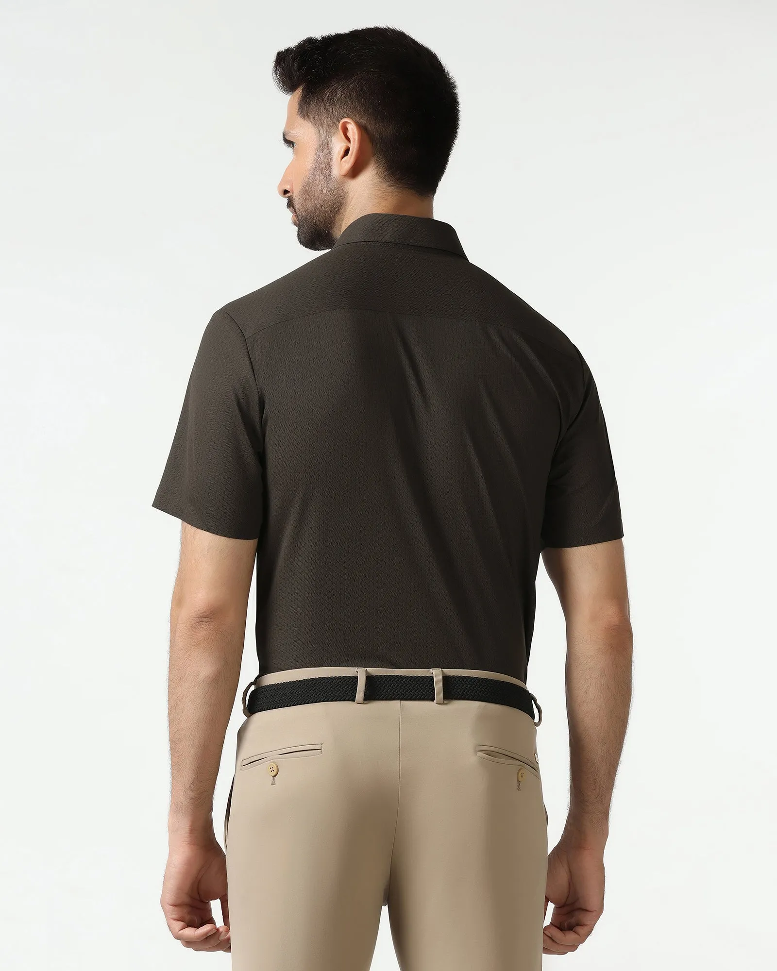 Stylish Element Mouse Half Sleeve Techpro Textured Shirt - Hurton