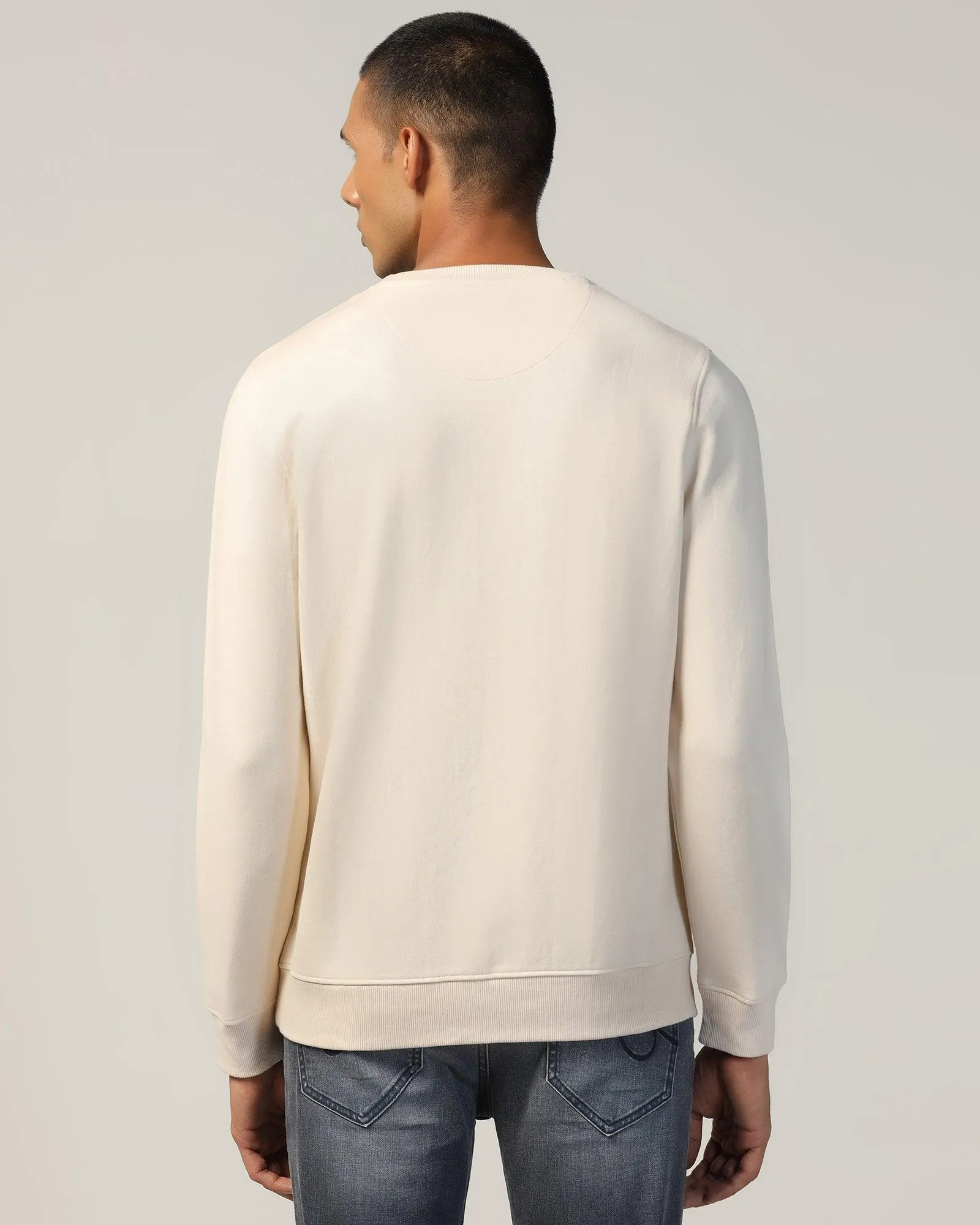 Gentle Breeze Crew Neck Beige Solid Sweatshirt - Stroke