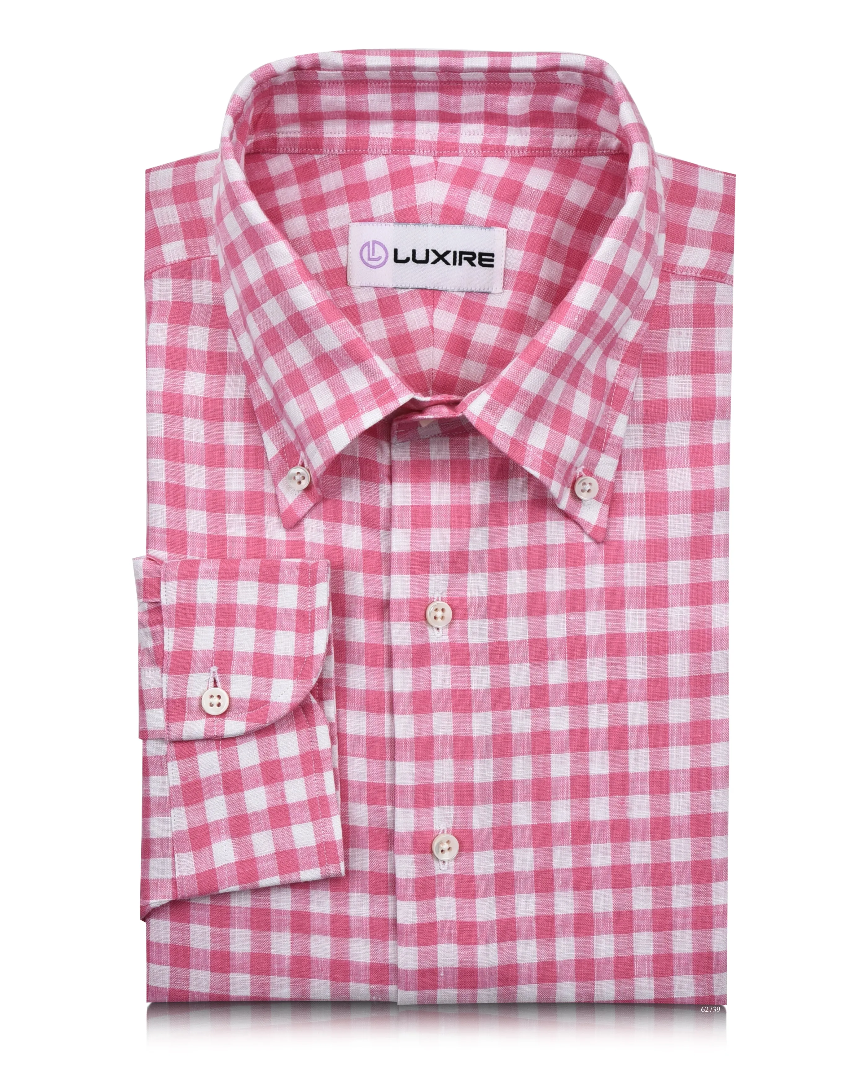 Pink Linen Gingham Sharp Edge