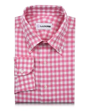Pink Linen Gingham Sharp Edge