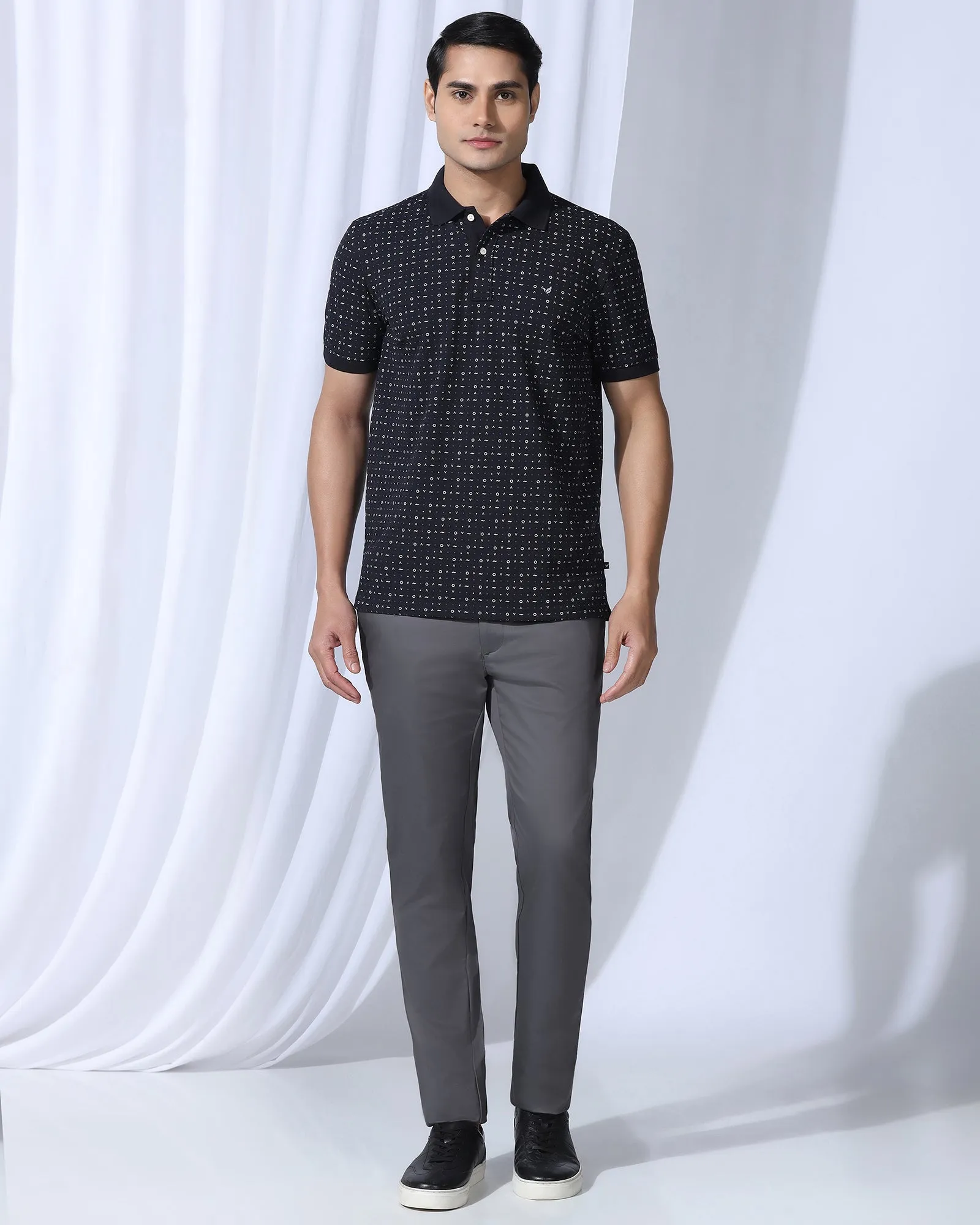 Abrasion resistant Temp Tech Slim Fit B-91 Casual Grey Solid Khakis - Peter