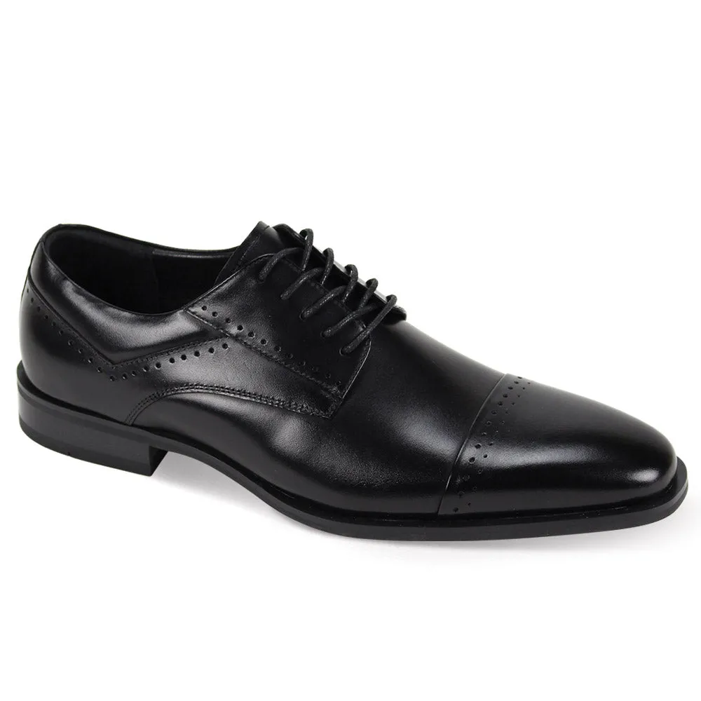 Hygiene Coating Storm Proof Artisan Collection: Black Lace-Up Shoes ?C Genuine Leather with Brogue Detailing